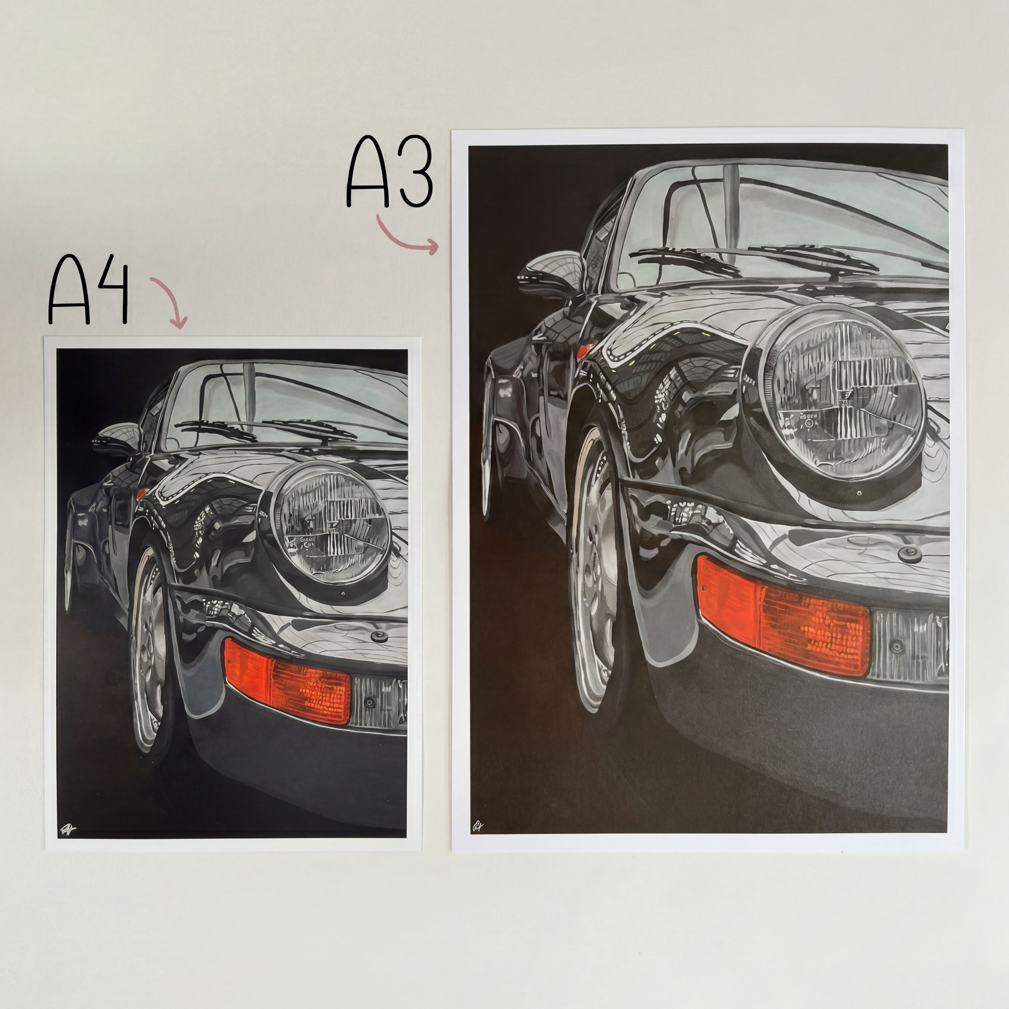 Porsche in grau - Print